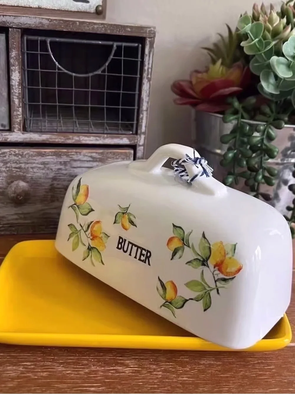 New Ceramic Farmhouse Lemon Butter Dish